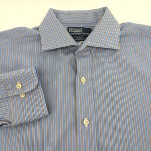 Polo Ralph Lauren Regent Classic Fit Striped Shirt Mens 17.5 34/35 Blue Multi